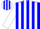 Silk - Blue, white 't', white stripes on sleeves