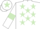 Silk - White, light green stars, armlets and star on cap