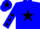 Silk - Blue, black star, black stars on sleeves, black star on cap