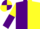 Silk - Purple and yellow (halved), sleeves reversed, purple and yellow quartered cap