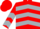 Silk - Red, silver chevrons, silver band on sleeves