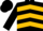 Silk - Black, gold chevrons, black sleeves