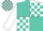 Silk - Turquoise and white quarters, turquoise blocks on white sleeves