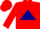 Silk - Red, navy blue triangle
