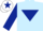 Silk - Light blue, dark blue inverted triangle and sleeves, white cap, dark blue star