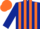 Silk - Dark blue and orange stripes, orange cap