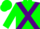 Silk - Hunter green, black 'rg', purple cross sashes