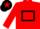 Silk - Red, black hollow box, black cap, red star