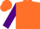 Silk - Orange, orange 'j' on purple heart in purple 'c' on back and sleeves