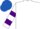 Silk - White, purple hooped sleeves, royal blue cap
