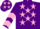 Silk - Purple, pink stars, pink chevrons on sleeves, purple cap, pink stars