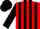 Silk - Red, black stripes, black sleeves, black cap
