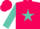 Silk - Hot pink, turquoise star on lime and pink and turquoise snowflake, turquoise sleeves