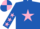 Silk - ROYAL BLUE, pink star & stars on sleeves, quartered cap