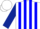 Silk - White, blue stripes, dark blue sleeves, white cap
