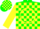 Silk - Green, green '3d' on yellow circle, green and yellow blocks on sleeves