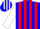 Silk - Blue, white stripes, red stripes on white sleeves
