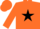 Silk - Orange,black star on front & back,black bands