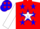 Silk - Red and blue, red 'e' inside white star, red and blue stars on white sleeves