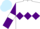 Silk - White, purple triple diamond, purple sleeves, white armlets, light blue cap