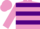 Silk - Mauve, purple hoops, racing horse emblem on front & back