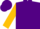 Silk - Dark purple top half,gold bottom,'bs' on right sleeve