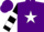 Silk - Purple, black & white star, black & white bars on sleeves