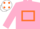 Silk - Pink, orange hollow box & armlet, white cap, orange spots