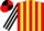 Silk - Red and Yellow stripes, Black and White striped sleeves, Black and Red quartered cap