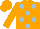 Silk - Orange, light blue dots