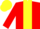 Silk - Red, Yellow Stripe, Red sleeves, Yellow Cap