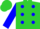 Silk - Lime, blue dots, blue sleeves