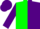 Silk - Green and purple diagonal halves, green and purple sleeves, green and purple cap