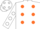 Silk - White, orange dots, white dots on sleeves