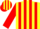 Silk - Yellow with red stripes on sleeves, red 'm' on back