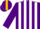 Silk - Purple and white stripes, black cap, gold stripe