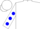 Silk - White, electric blue emblem (lightning bolt), blue dots on sleeves