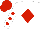 Silk - WHITE, red diamond, red spots on sleeves, red cap