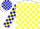 Silk - White, blue and yellow blocks