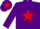 Silk - Purple, red star and star on cap
