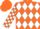Silk - Orange white half diamonds, orange white checked sleeves