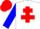 Silk - White body, red cross of lorraine, blue arms, red cap