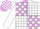 Silk - Plum and white quarters, plum and white blocks on sleeves