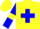 Silk - Yellow body, blue cross belts, blue arms, yellow armlets, yellow cap