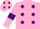 Silk - Pink body, purple spots, pink arms, purple armlets, pink cap, purple spots