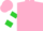 Silk - Pink, red and white 'peppermint', lime bars on sleeves