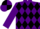 Silk - Purple body, black diamonds, purple arms, purple cap, black quartered