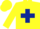 Silk - Yellow body, dark blue cross belts, yellow arms, yellow cap, dark blue striped