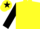 Silk - Yellow,black sleeves,'r' in star on back