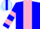 Silk - Lightt blue, light blue 'm' on pink panel, pink bars on sleeves